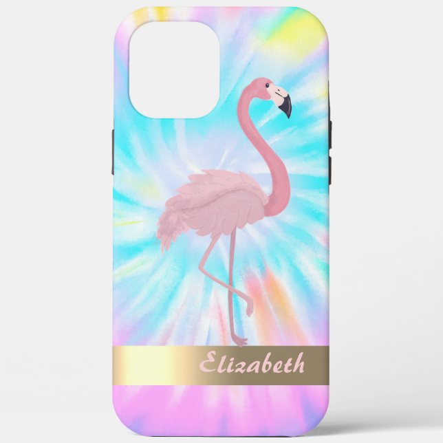 Coques Case-Mate iPhone Flamingo Rose Moderne Tie Dye (Verso)
