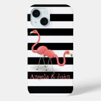 Flamingos Mignons, Rayures Noires et Blanches Pers