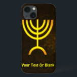 Case-Mate iPhone Case Flamme de Menorah<br><div class="desc">Un rendu numérique brun et or de la menorah juive à sept branches (hébreu : מְ נ וֹ רָ ‎). Ajoutez votre propre texte. La menorah à sept branches, utilisée dans le sanctuaire portatif mis en place par Moïse dans le désert et plus tard dans le Temple de Jérusalem, est...</div>