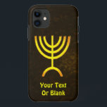 Coques Pour iPhone Flamme de Menorah<br><div class="desc">Un rendu numérique brun et or de la menorah juive à sept branches (hébreu : מְ נ וֹ רָ ‎). Ajoutez votre propre texte. La menorah à sept branches, utilisée dans le sanctuaire portatif mis en place par Moïse dans le désert et plus tard dans le Temple de Jérusalem, est...</div>