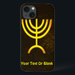 Coque Case-Mate iPhone Flamme de Menorah<br><div class="desc">Un rendu numérique brun et or de la menorah juive à sept branches (hébreu : מְ נ וֹ רָ ‎). Ajoutez votre propre texte. La menorah à sept branches, utilisée dans le sanctuaire portatif mis en place par Moïse dans le désert et plus tard dans le Temple de Jérusalem, est...</div>