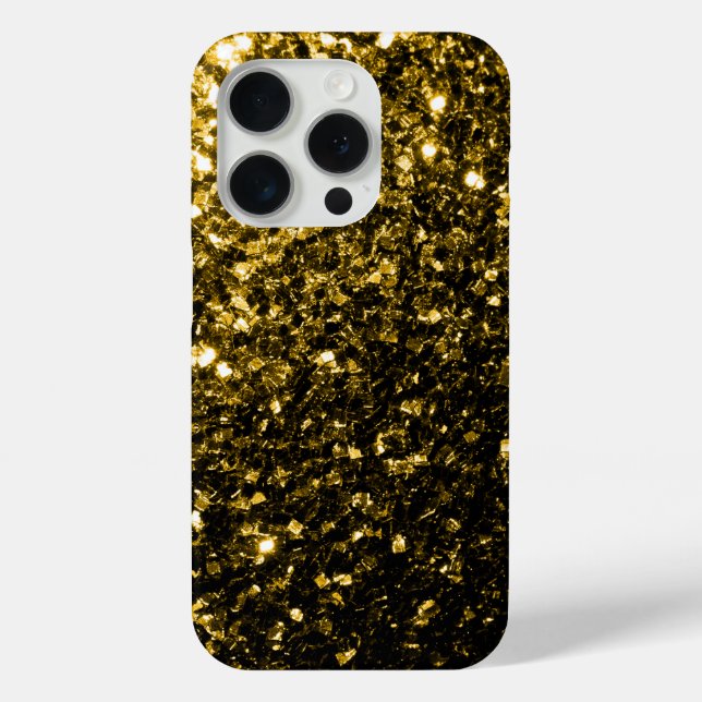 Coques Case-Mate iPhone Flamme de parties scintillant en or foncé (Verso)