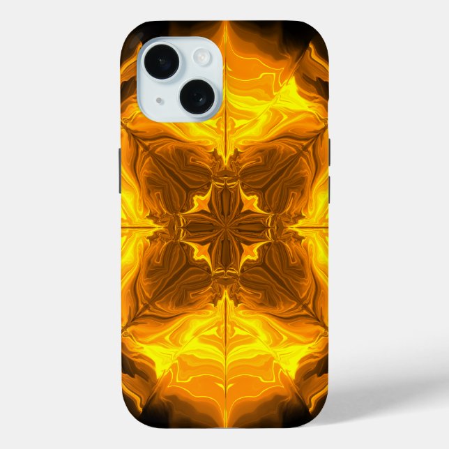 Coques Case-Mate iPhone Flamme Dorée Kaléidoscope Art Fractal (Verso)