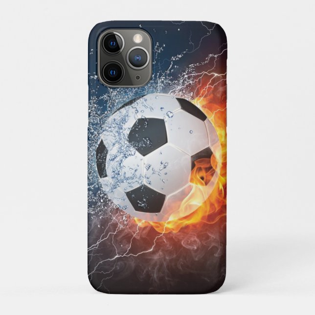 Coques Case-Mate iPhone Flamme Football/Balle de Football Jeu d'oreiller (Dos)