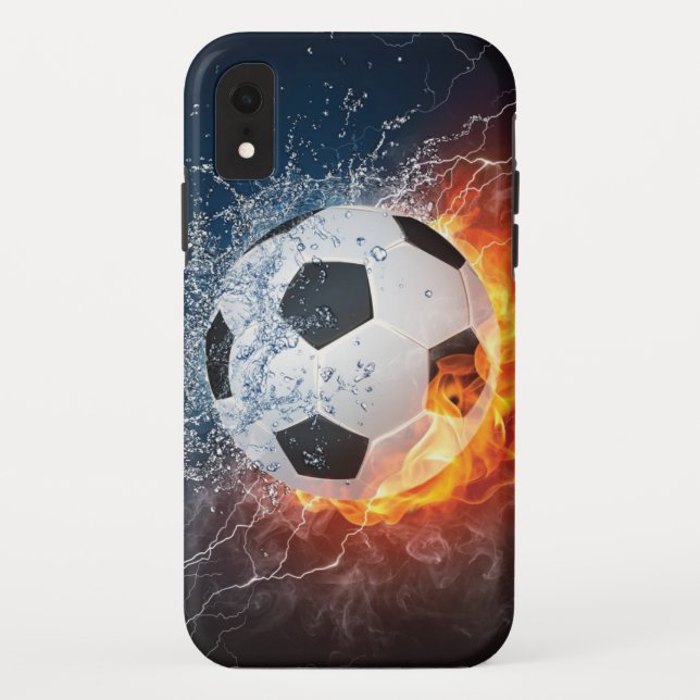 Coques Case-Mate iPhone Flamme Football/Balle de Football Jeu d'oreiller (Dos)