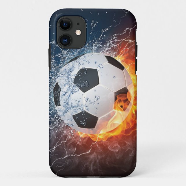 Coques Case-Mate iPhone Flamme Football/Balle de Football Jeu d'oreiller (Dos)