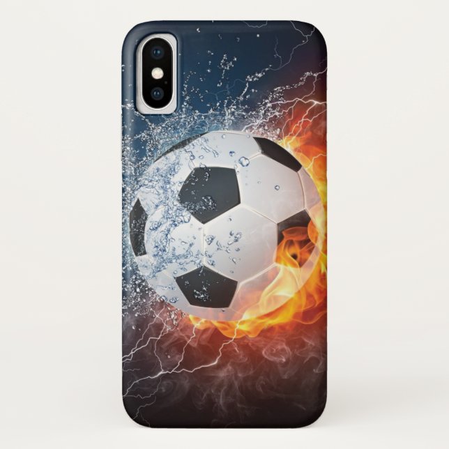 Coques Case-Mate iPhone Flamme Football/Balle de Football Jeu d'oreiller (Dos)