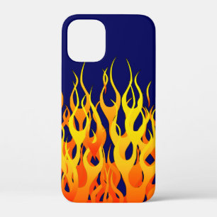Case-Mate iPhone Case Flammes de course classique sur bleu marine