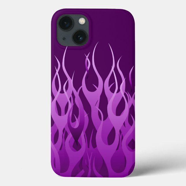 Coques Case-Mate iPhone Flammes de course violet cool élégant (Verso)