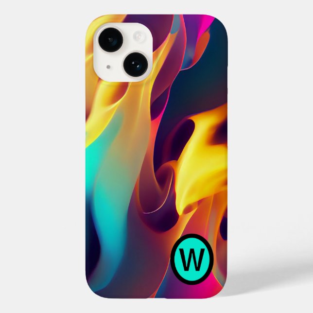 Coques Case-Mate iPhone Flammes multicouleurs personnalisées (Verso)