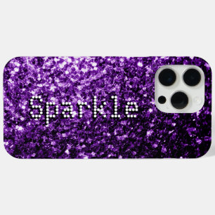 Coque Case-Mate iPhone Flammes parties scintillant violettes foncées scin