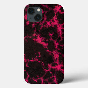 Etui iPhone 13 Flammes vives rose et noire