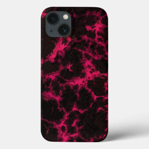 Etui iPhone 13 Flammes vives rose et noire