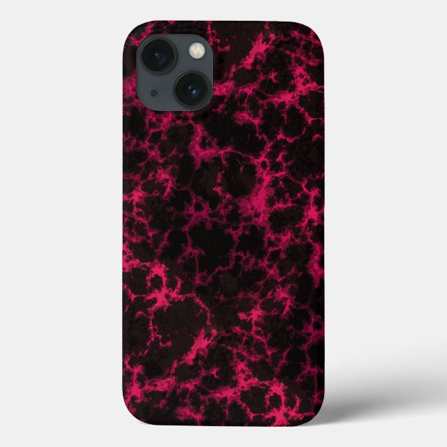 Coques Case-Mate iPhone Flammes vives tachetées rose et noir (Verso)