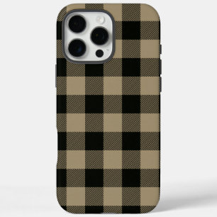 Coque iPhone 16 Pro Max Flanelle à carreaux rustique/vintage 