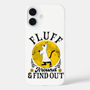 Coque Pour iPhone 16 Flâner et Découvrir, Chat effrayant Halloween