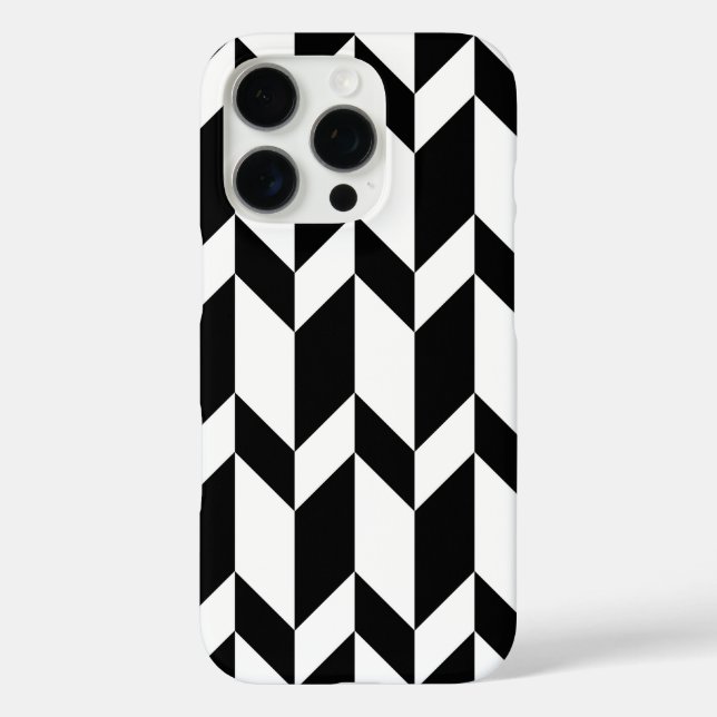 Coques Case-Mate iPhone Flèche Chevron Gras Deux Tons Bleu Noir & Blanc (Verso)