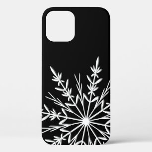 Coque iPhone 12 Flèche de neige noire et blanche