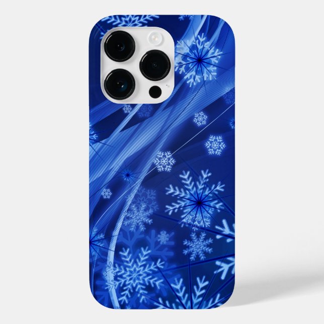 Coques Case-Mate iPhone Flèches de neige bleues Noël (Verso)