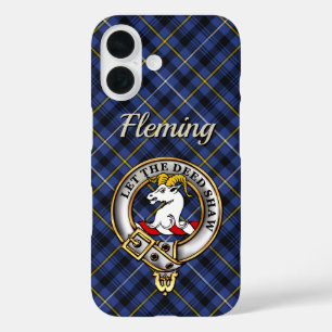 Coque Pour iPhone 16 Fleming Clan Badge & Tartan Personnalisé