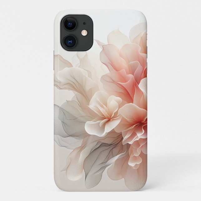 Coques Case-Mate iPhone Fleur abstrait soyeux éthéré Élégant pêche doux (Dos)
