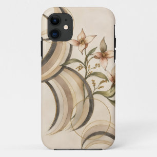 Case-Mate iPhone Case Fleur abstrait terreuse et lignes de calligraphie 