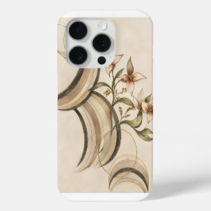 Coque Case-Mate iPhone Fleur abstrait terreux et lignes de calligraphie A