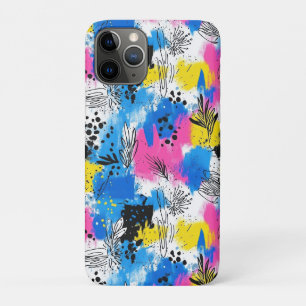Case-Mate iPhone Case Fleur abstraite audacieuse en bleu, rose et jaune