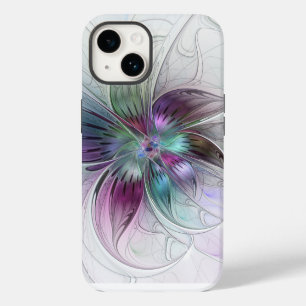 Coque Case-Mate iPhone Fleur Abstraite Colorée Art Fractal Floral Moderne