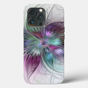 Case-Mate iPhone Case Fleur Abstraite Colorée Art Fractal Floral Moderne