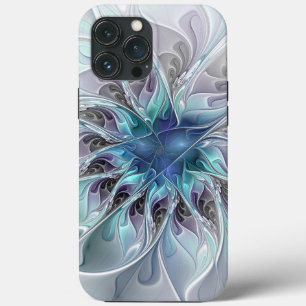 Case-Mate iPhone Case Fleur Abstraite Fractale Moderne Avec Bleu