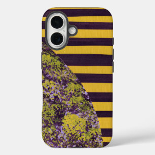 Coque Pour iPhone 16 Fleur Abstraite Géométrique avec des Rayures