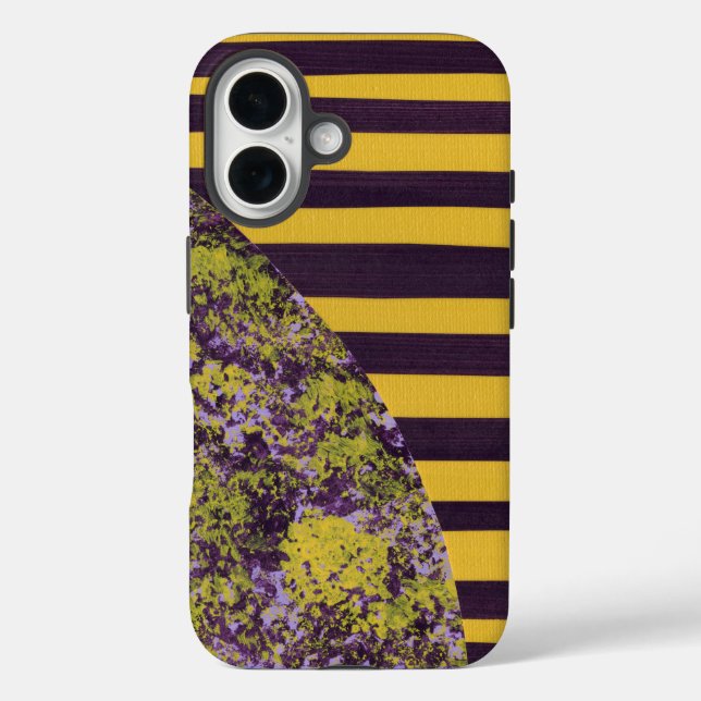 Coques Case-Mate iPhone Fleur Abstraite Géométrique avec des Rayures (Verso)