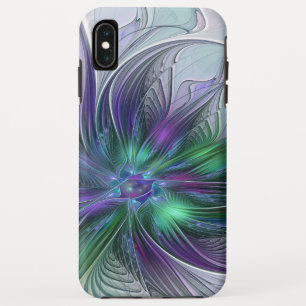 Case-Mate iPhone Case Fleur Abstraite Moderne Art Fractal Vert Violet
