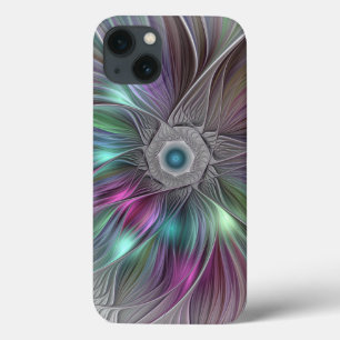 Etui iPhone Case-Mate Fleur abstraite tripante fractale colorée grande A