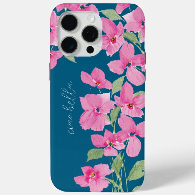 Coques Case-Mate iPhone Fleur aquarelle rose (Verso)