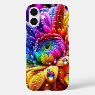 Coque Pour iPhone 16 Plus Fleur arc-en-ciel