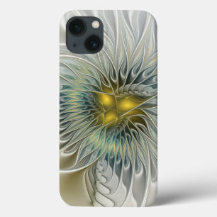 Etui iPhone Case-Mate Fleur argentée dorée Fantaisie abstraite Art fract