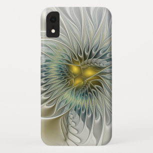 Case-Mate iPhone Case Fleur argentée dorée Fantaisie art fractal abstrai