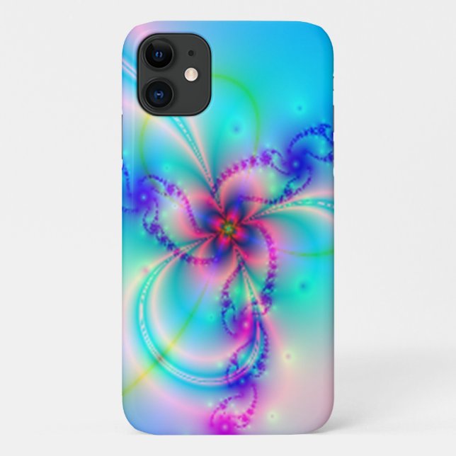 Coques Case-Mate iPhone Fleur assez rose de fractale (Dos)