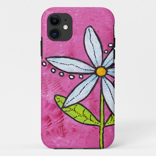 Coques Case-Mate iPhone Fleur blanc de marguerite rose (Dos)