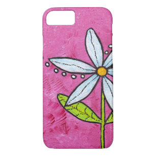 Coque iPhone 8/7 Fleur blanc de marguerite rose