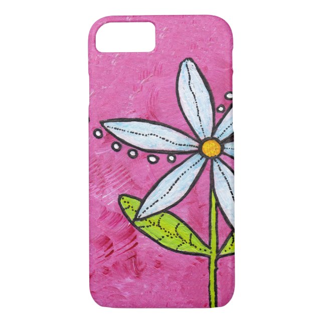 Coques Case-Mate iPhone Fleur blanc de marguerite rose (Dos)