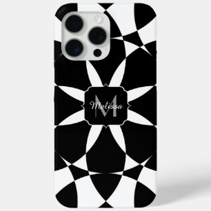 Coque Case-Mate iPhone Fleur blanche noire mandala mosaïque rétro Monogra