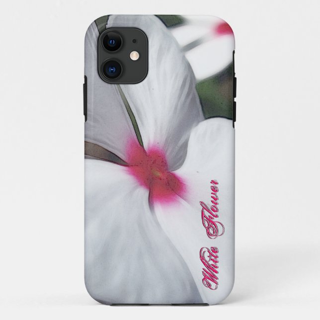 Coques Case-Mate iPhone Fleur blanche peinte avec centre rose (Dos)