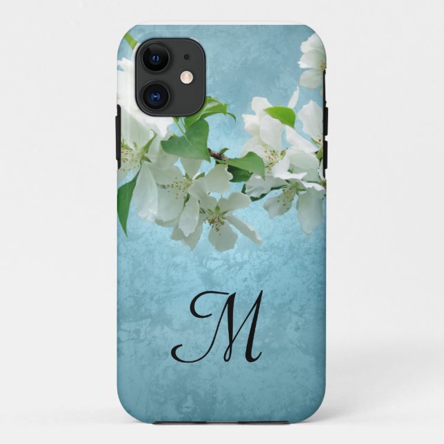 Coques Case-Mate iPhone Fleur blanche sur le ciel bleu Monogramme IPHONE 5 (Dos)
