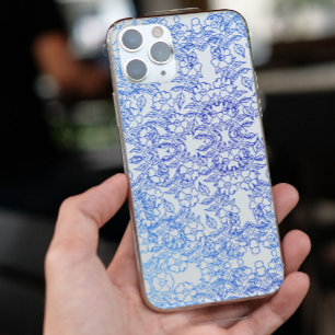 Case-Mate iPhone Case Fleur bleue chic motif unique en spirale