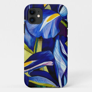 Case-Mate iPhone Case Fleur bleue Iris peinture originale aquarelle
