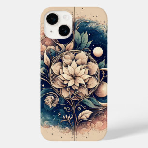 Coque Case-Mate iPhone "Fleur céleste - Art mystique floral de la lune"