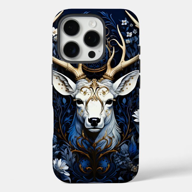 Coques Case-Mate iPhone Fleur céleste de minuit Gothique Cerf  (Verso)